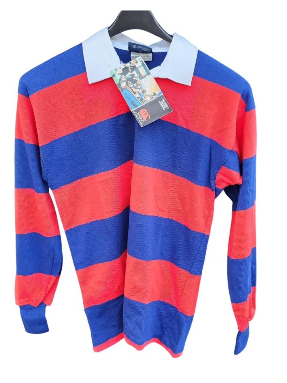 Canterbury International Rugby Jersey Striped Long Sleeve Medium 40 Red & Blue M